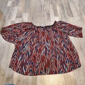 Premise 1x women's multicolor sheer blouse